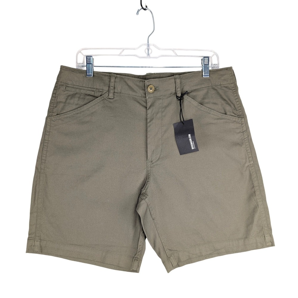 Buck Mason Walk‎ Shorts Mens 31 Turf Mojave Vintage Canvas 8" Inseam
